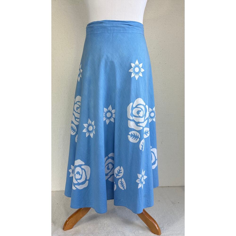 Tropical Beachy Boho Cotton Wraparound Skirt Size M